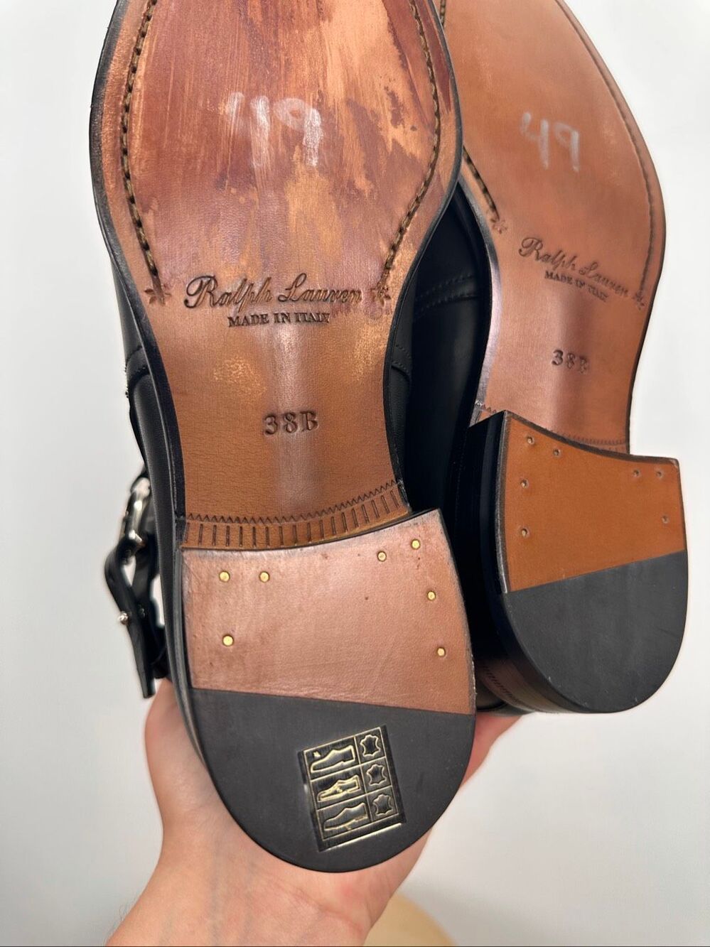 Ralph Lauren Purple Label Women’s Halton Black Burnished Calf Leather Ankle Boot - Picture 11 of 13